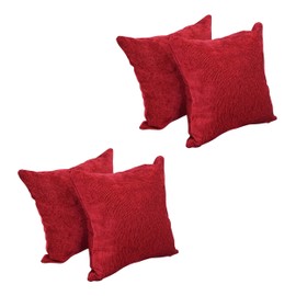 Blazing Needles Square Polyester Jacquard Throw Pillows, 17", Ashfield Claret 4 Count