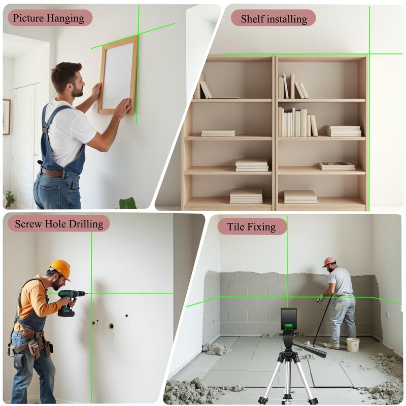 Laser level with tripod home improvement picture hanging tool,Green Cross