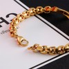 MOOSKI Mens Cross Bracelet,316L Stainless Steel Gold Chain Link Bracelet
