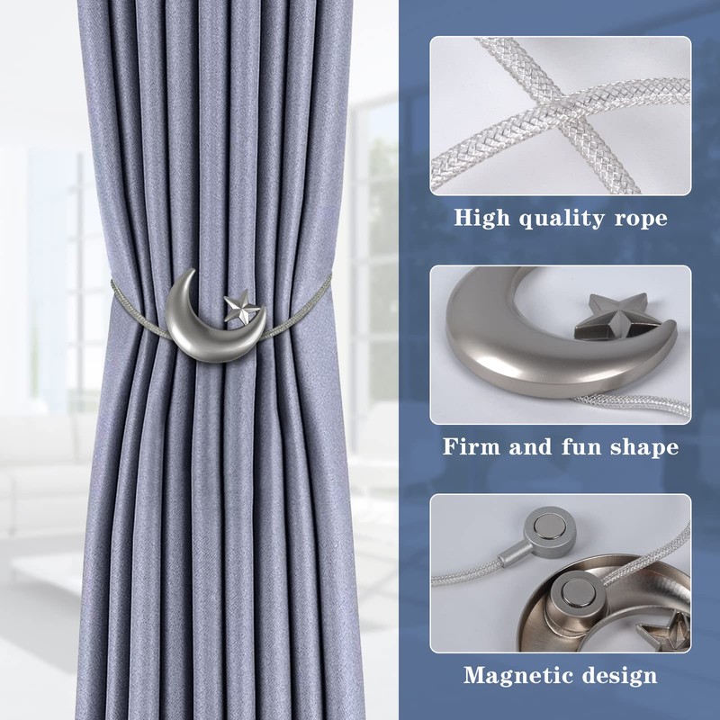 Dalababa 1 Pair Magnetic Curtain Tiebacks Drape Tie Backs Creative