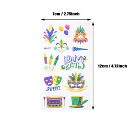 Penta Angel Carnival Tattoos 10 Sheets Carnival Temporary Stickers Fake Face Tattoos for Women Girls Adults Body Make Up Party Costume (Carnival33)