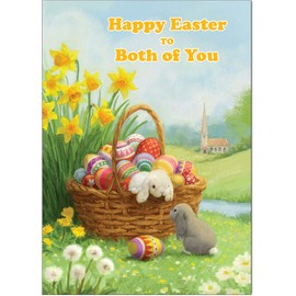 To Both Of You Easter Card - Hoppy Easter - Medium Sized Card (A5 Size -148mm x 210mm) with Envelope