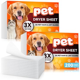 Heigble Pet Hair Remover for Laundry, Lint Dryer Sheets, 3 X Pet Hair Fighters, Reduces Static, Adds Softness (Unscented,400 Count)