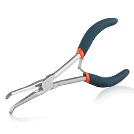 SPEEDWOX Long Reach Needle Nose Pliers with Serrated Jaws Bend Nose Pliers Fish Pliers Hook Remover Angled Needle Nose Plier with Cutter for Hard to Reach Narrow Spaces Jewerly Making