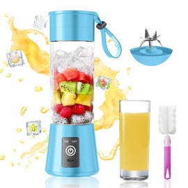 Portable Blender for Shakes and Smoothies - Newly Upgraded 13 Oz Mini Blender with 6 Blades, USB & Type-C Rechargeable, Suitable for Making Fresh Juice, Convenient for Travel and Sports