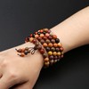 Top Plaza Unisex 108 Natural Wood 6mm 8mm Beads Bracelet