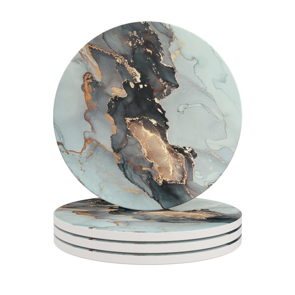 Haocoo Round Drink Coasters set of 4 - Absorbent Stone