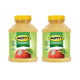 Healthy Snack or Side Dish, Mottâs Unsweetened Applesauce, Made from Real Fruit, No Sugar Added and an Excellent Source of Vitamin C, Make Healthy Decisions Today for 2 Jars of 46 Oz
