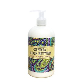 Greenwich Bay ZINNIA ALOE BUTTER Hand & Body Lotion Enriched with Shea Butter and Cocoa Butter 16 oz