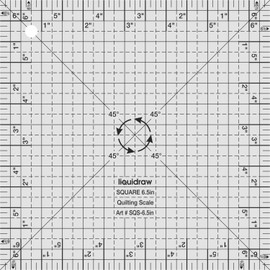 Liquidraw® Square Quilting Ruler, Clear Acrylic Template, Imperial 6.5" x 6.5" / 12.5" x 12.5" (6.5" x 6.5")