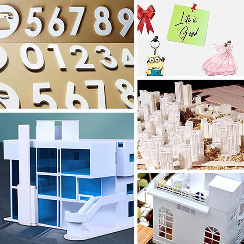 BENECREAT 6 Sheets 2/3mm White Foam Boards, 11.8x7.8inch Rectangle Foam