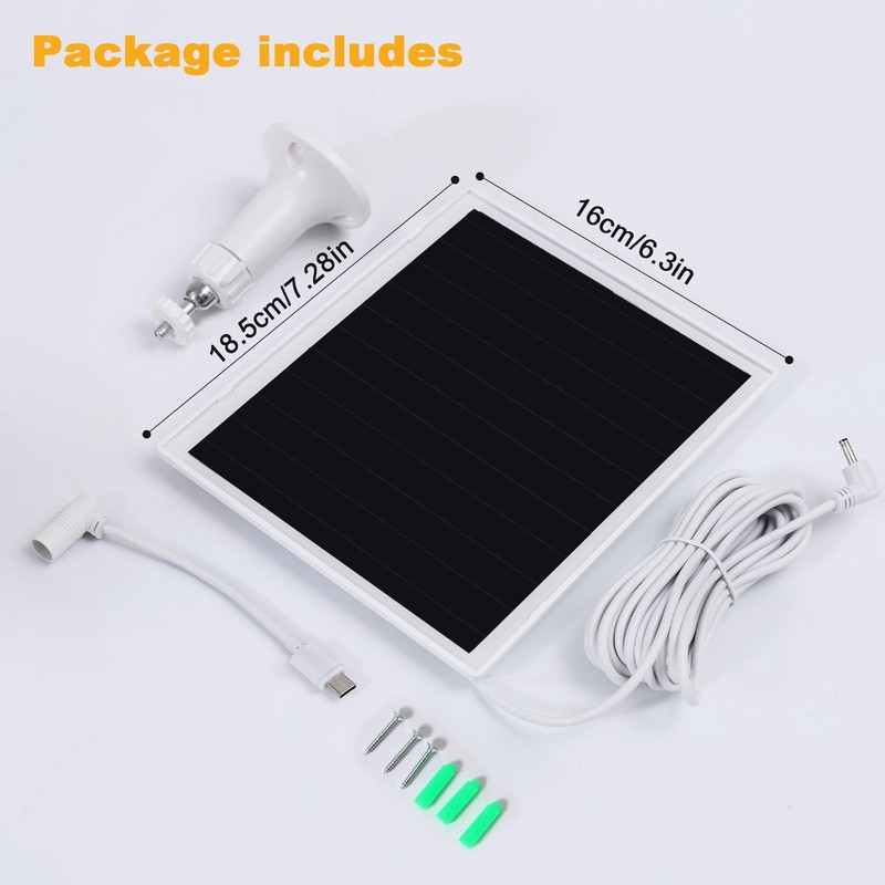 Solar Panel Charger for Ring Camera, Compatible with Ri ng