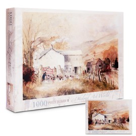Lakeland Art World 1000 Piece Jigsaw Puzzles for Adults, Lake District, Fell Farm & Lakes, Featuring Beautiful Watercolor Artwork, Measuring 68.5 x 49cm, for a Stunning Landscape Experience