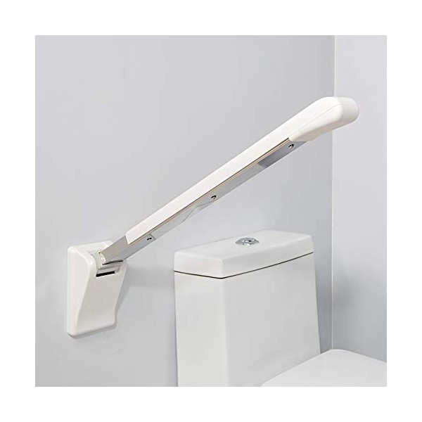 Bathroom Grab Bar, 29.5 Inch Toilet Support Medical Safety Toilet Grab Bar Foldable Skid Resistance Handicap Bathroom Accessories Seat Support for Disability Aid and Elderly Assistance, Stainless