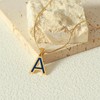 TaYolnFaSo Enamel Letter Necklace for Women 18K Gold Plated Herringbone