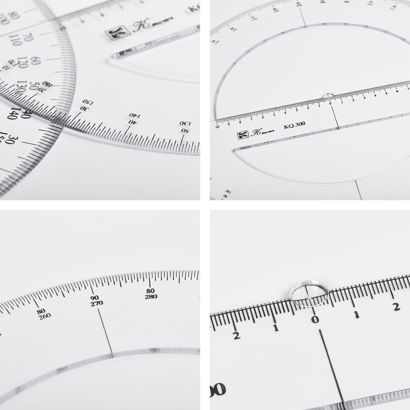 30 CM Full Round Protractor, 360 Degree Plastic Measuring Tools