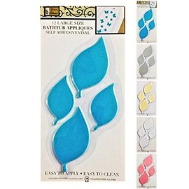 Better Home 12 Leafs Shape Bathtub/Shower Appliques Safety Non Slip Treads, Latest Decoration Colors (Teal)