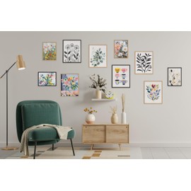 Kate and Laurel Jewel Tone Botanical Watercolor Bouquet Framed Wall Art by The Creative Bunch Studio, 16x20 Gold, Colorful Floral Art for Wall