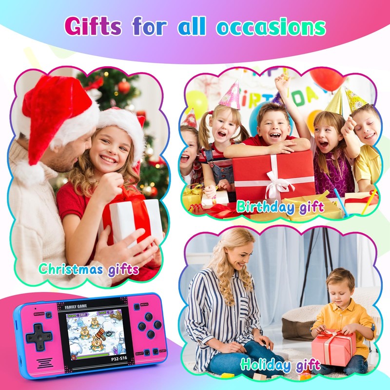 Handheld Game for Kids ，Built-in 220 32-bit Video Games, 3.0”