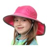 Nozone Eclipse Kid's Sun Hat, Wide Brim Breathable Girls Beach Hat with Adjustable Strap, UPF 50+ Protection - Bahama Hot Pink, Medium