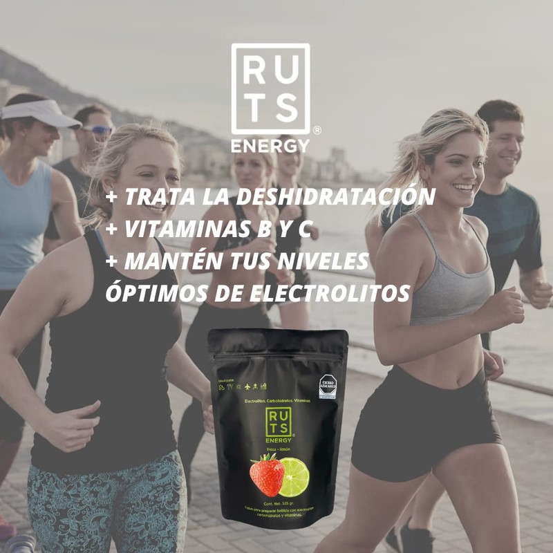 RUTS Energy ELECTROLITOS EN POLVO FRESA-LIMÓN (535 GRAMOS)