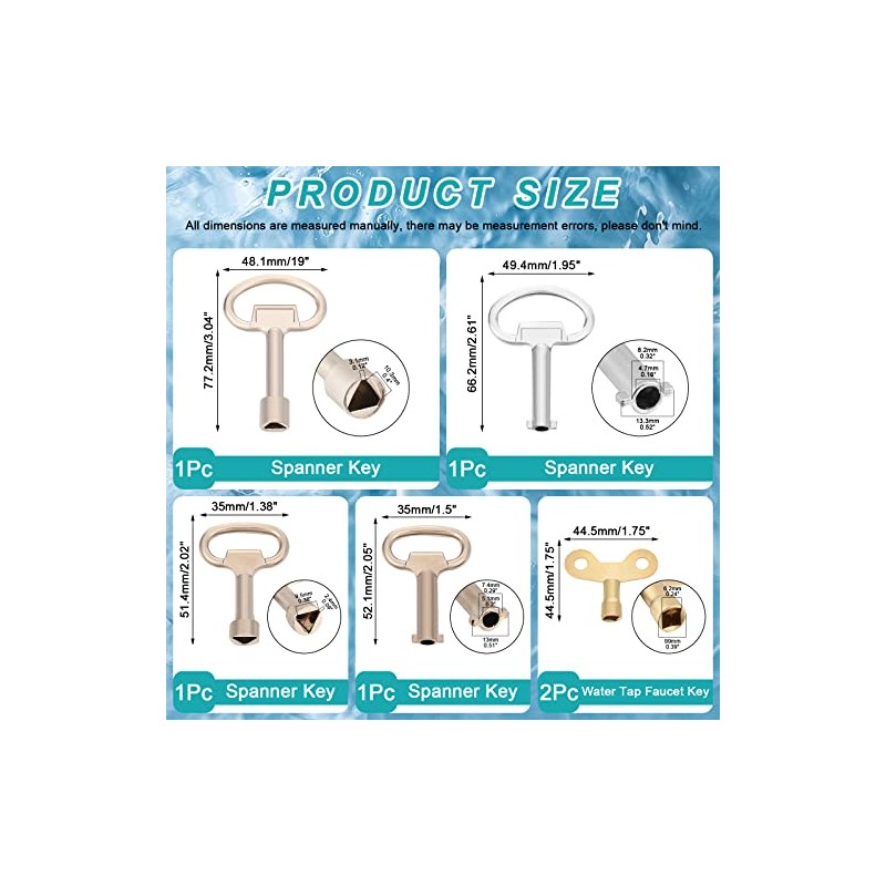 Multi-Functional Utility Key Kit - 8 Piece Set for Various