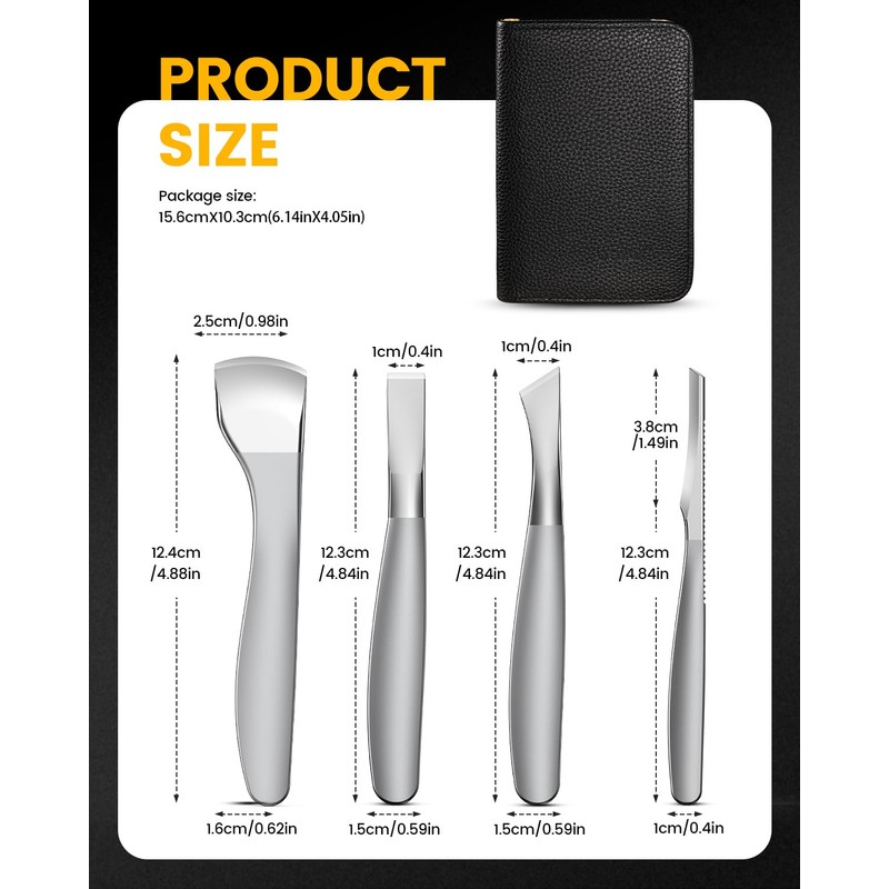 BEZOX 4PCS Pedicure Knife Set for Feet – Professional Ingrown