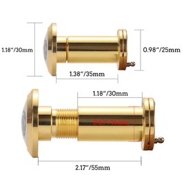 TPOHH 220-degree Safety Zinc Alloy Door Viewer with Heavy Duty Privacy Cover for 1-3/8 to 2-1/6 Doors, Gold Front Door Peephole for Home Hotel