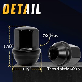 Set of 20, 14x1.5 Wheel Lug Nut Chrome 1.5 Inch Compatible with OEM Factory Camaro Corvette Equinox Impala Wheel