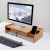 Computer Monitor Riser Stand With Drawer Desk PC Laptop Shelf