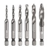 sourcing map 6pcs Combination Drill and Tap Bits, 1/8-40 BSW-3/8-16