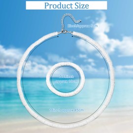 FASACCO Puka Shell Necklace Bracelets for Men Shell Necklace White Puka Shell Necklace Shell Bracelets Surfer Necklace with Extender Chain 18inch