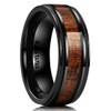 King Will NATURE 8mm Black Titanium Ring with Wood Inlay
