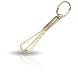 Mini Schneebesen als Schlüsselanhänger Geschenkidee Handschneebesen Schnee Besen Schlagbesen Rührbesen Anschlagbesen Schaumschläger aus Edelstahl rostfrei - whisk 8 cm