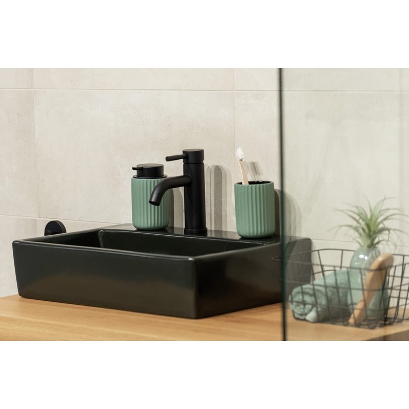 WENKO Belluno Liquid Soap Dispenser, Refillable Soap Dispenser Made of