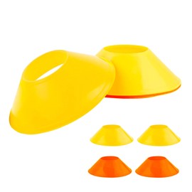 Fifizz 4 Pack Soccer Cones for Sports Training, Football, Soccer, Basketball, Coaching, Practice Equipment, 2 Yellow& 2 Orange，F002