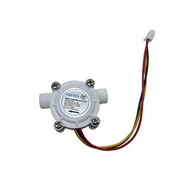 GREDIA 1/4" Water Flow Sensor Food-Grade Switch Hall Effect Flowmeter Fluid Meter Counter 0.3-6L/min