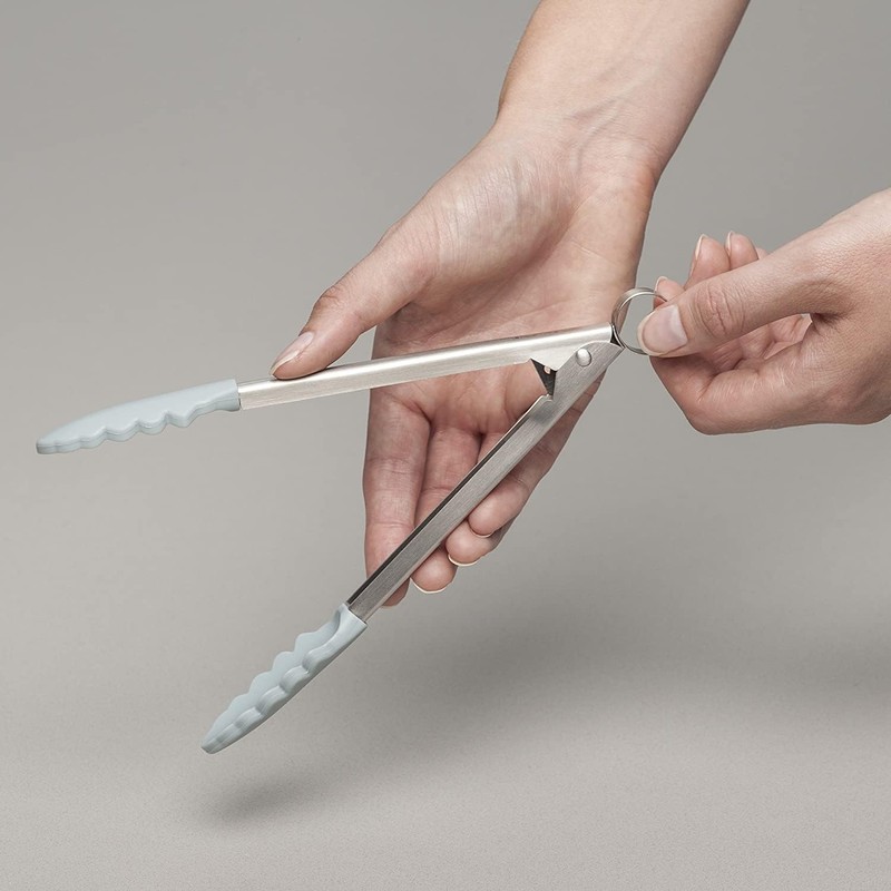 Zeal Silicone Non Stick Kitchen Mini Tongs with Stainless Steel