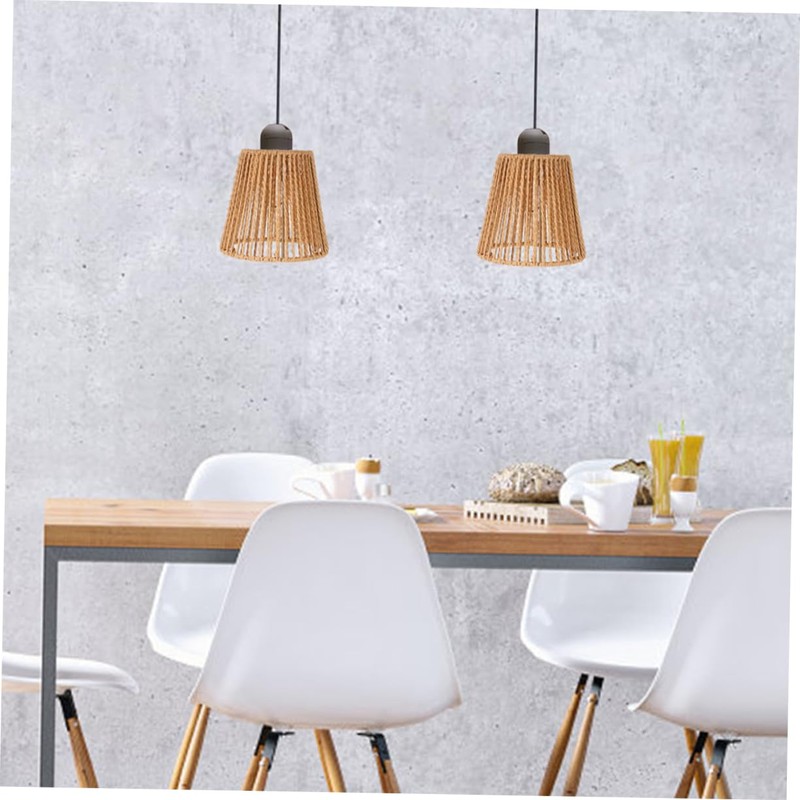 WHAMVOX Elegant Rattan Woven Pendant Lampshade Rustic and Handmade Natural