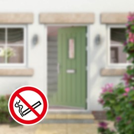 Pack of 24 signs, White No smoking symbol, Prohibition Safety Signs, 62mm Waterproof Indoor/Outdoor Stickers
