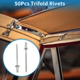 A ABSOPRO Dome Head Closed Sealing Rivets 3.2mm Grip Diameter 6mm Grip Length 6mm Flange Diameter Stainless Steel Silver Tone 50 Pcs