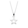 Dew Sterling Silver Open Star 18" Necklace