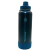 ThermoFlask Stainless Steel Water Bottle, 40 oz, 2-Pack (Silver/Blue Brushed)