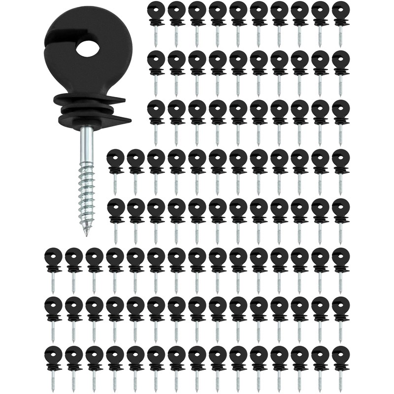 QWORK Electric Fencing Ring Insulators, 100 Pcs Wire Mesh Ring