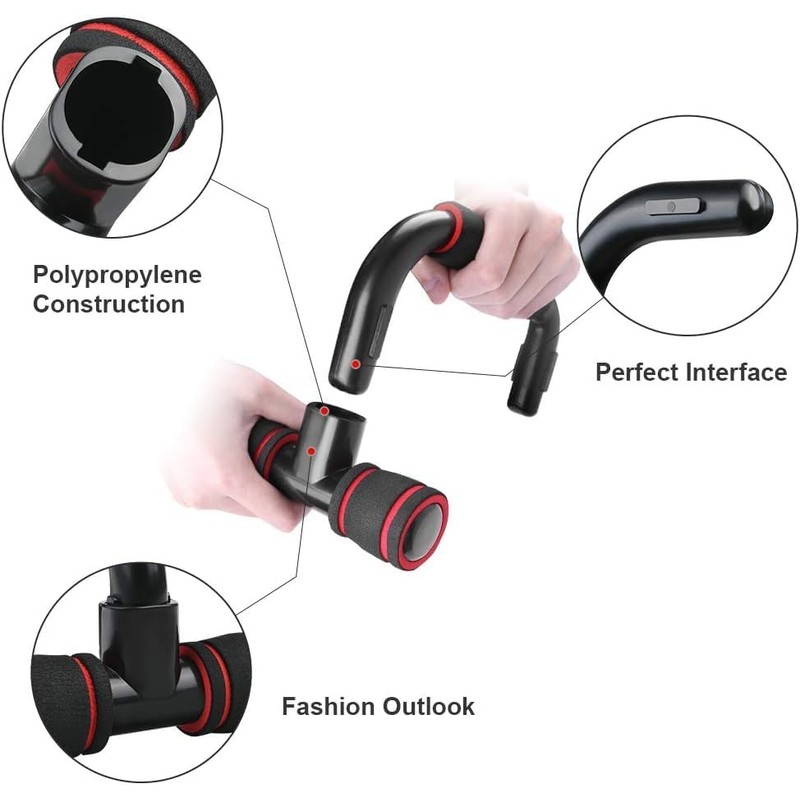 Push Up Bars for Men & Women (Red)