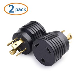 Cable Matters 2-Pack 4 Prong Twist Lock to 30 Amp RV Adapter, 30 AMP RV Plug (NEMA L14-30P to TT-30R)