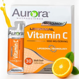 Vida Lifescience Aurora Nutrascience Micro-Pack Liposomal Vitamin C, Immune Support, 1,000 mg Per Serving, Gluten Free, Non-GMO, 30 Single Serve Packets, 21.7 oz