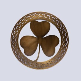 Exclusively Irish Wandbehang Keltisch Runde Form Heimdekoration Kunst Hauszubehör (Antikes Messing, Kleeblatt)