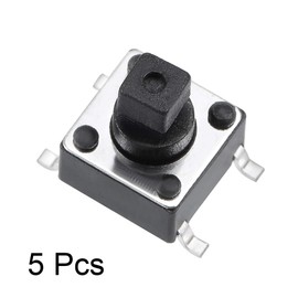 sourcing map 6x6x7.3mm Momentary Panel PCB Surface Mounted Devices SMT Mount 4 Pins Push Button SPST Tactile Tact Switch 5PCS