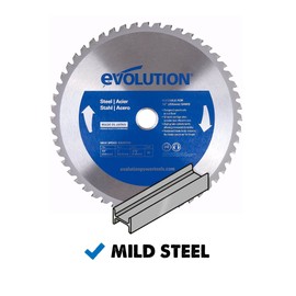 Evolution Power Tools Evolution Power Tools, Professional Blade for Cutting Mild Steel and Ferrous Metal, TCT Saw Blade 10 Inch, Wen, Table Saw Accessories, 52-Teeth, 1 Inch Arbor, 10BLADEST, One Per Pack